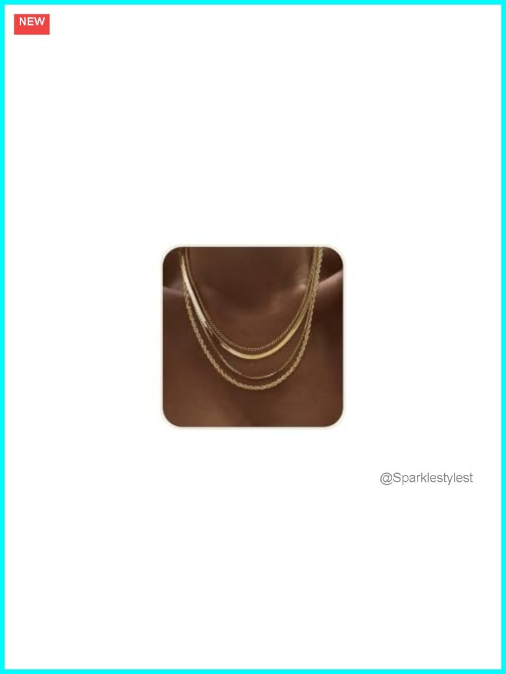 14k Gold Plated Layered Necklace Set 4 Chain